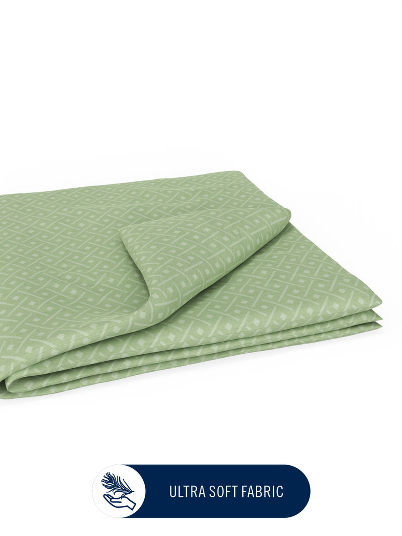 Super Fine 100% Egyptian Satin Cotton Blanket With Pure Cotton Flannel Filling <small> (geometric-sage)</small>