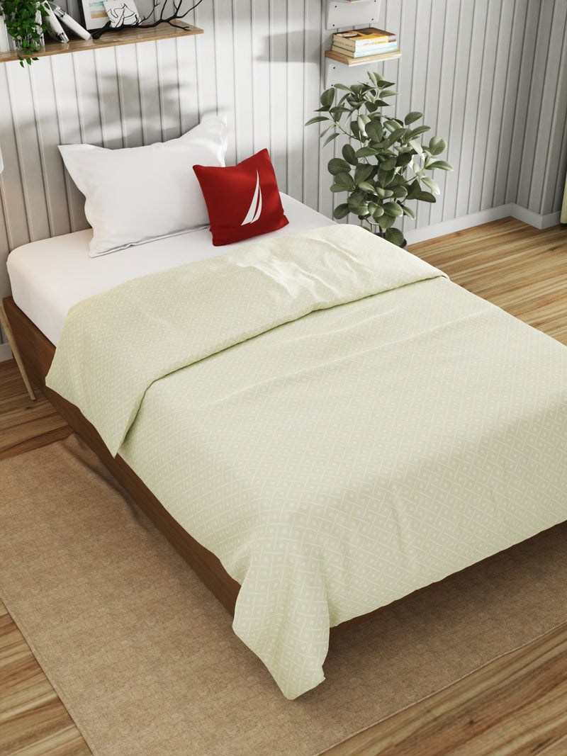 Super Fine 100% Egyptian Satin Cotton Blanket With Pure Cotton Flannel Filling <small> (geometric-lt.sage)</small>