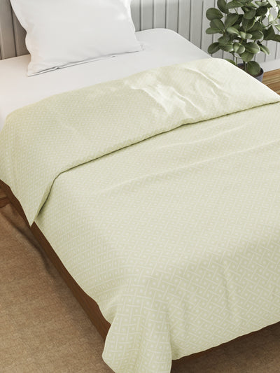 Super Fine 100% Egyptian Satin Cotton Blanket With Pure Cotton Flannel Filling <small> (geometric-lt.sage)</small>