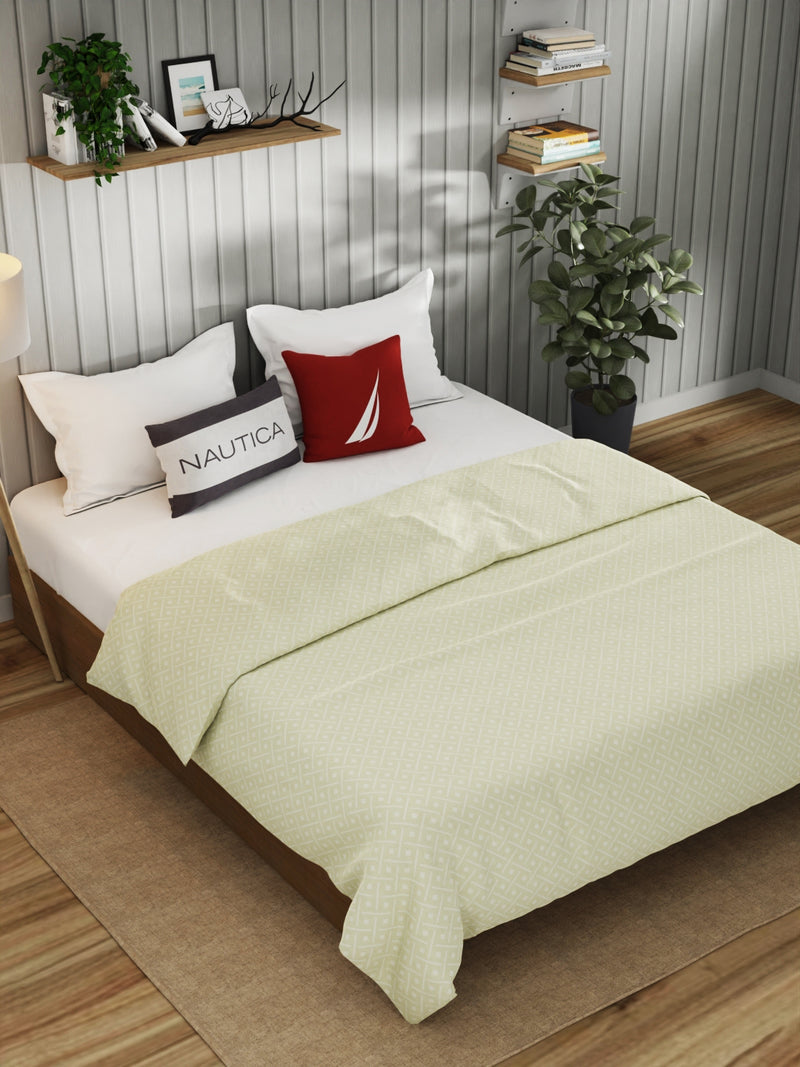 Super Fine 100% Egyptian Satin Cotton Blanket With Pure Cotton Flannel Filling <small> (geometric-lt.sage)</small>