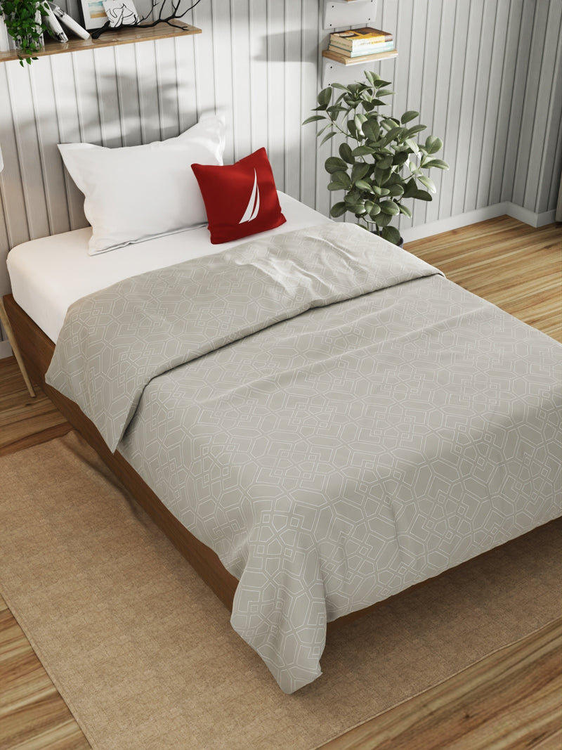 Super Fine 100% Egyptian Satin Cotton Blanket With Pure Cotton Flannel Filling <small> (geometric-brown)</small>