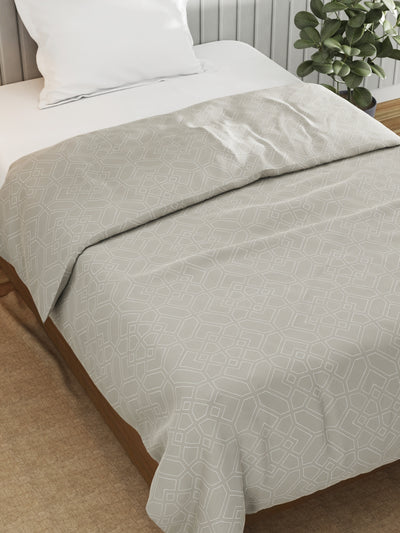 Super Fine 100% Egyptian Satin Cotton Blanket With Pure Cotton Flannel Filling <small> (geometric-brown)</small>