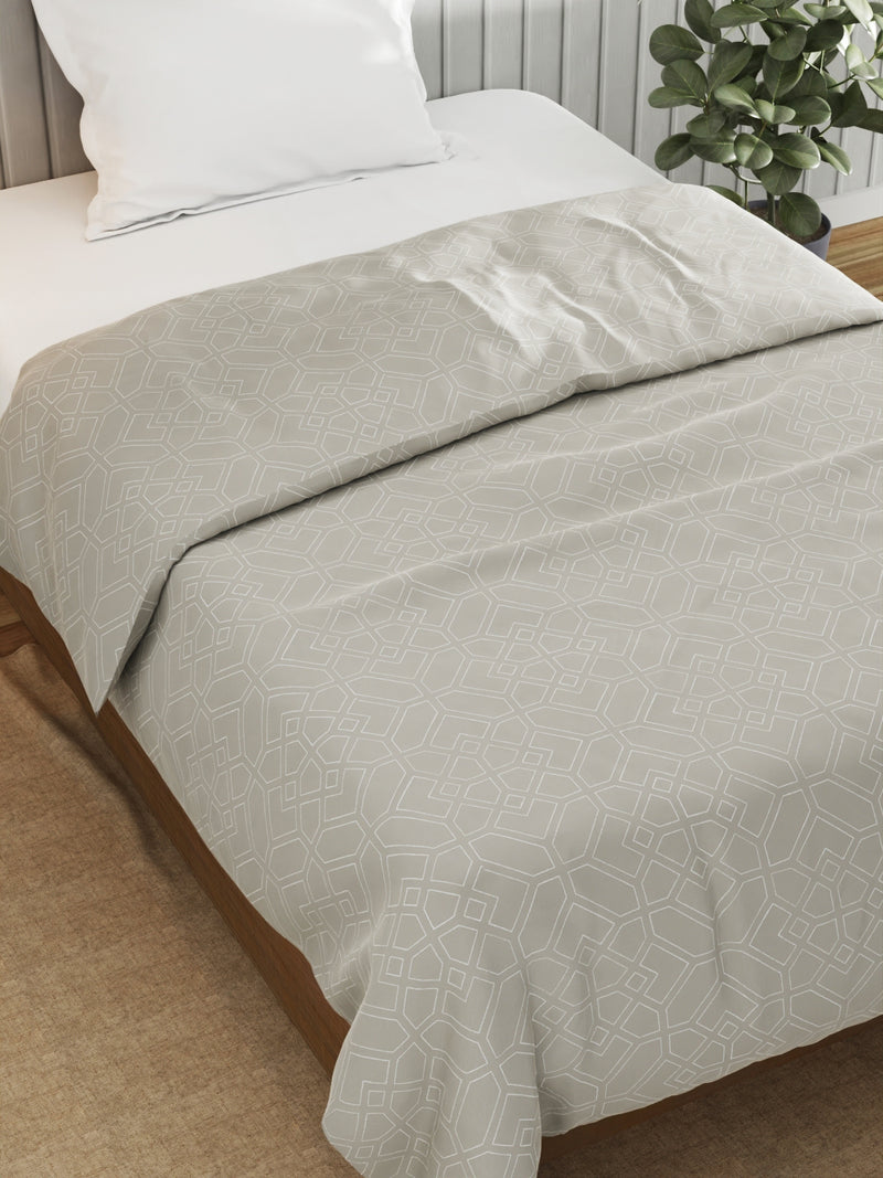 Super Fine 100% Egyptian Satin Cotton Blanket With Pure Cotton Flannel Filling <small> (geometric-brown)</small>