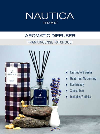 100% Natural Aroma Oil Diffuser Set With 7 Reeds <small> (frankincense  patchouli-natural)</small>