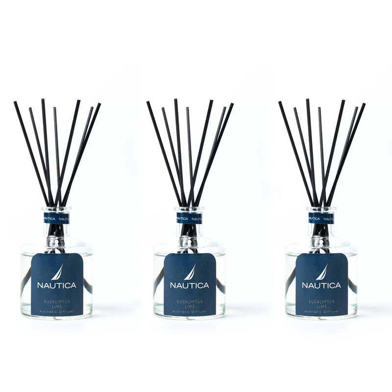 100% Natural Aroma Oil Diffuser Set With 7 Reeds <small> (eucalyptus lime-natural)</small>