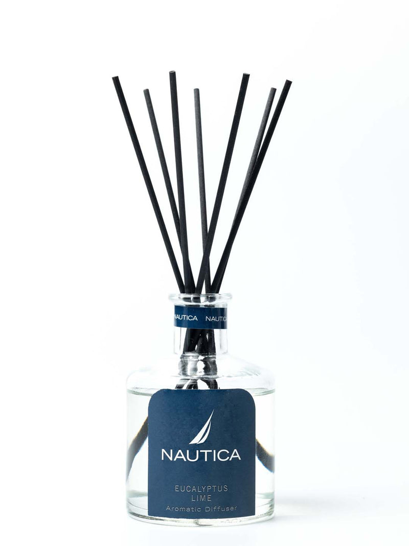 100% Natural Aroma Oil Diffuser Set With 7 Reeds <small> (eucalyptus lime-natural)</small>