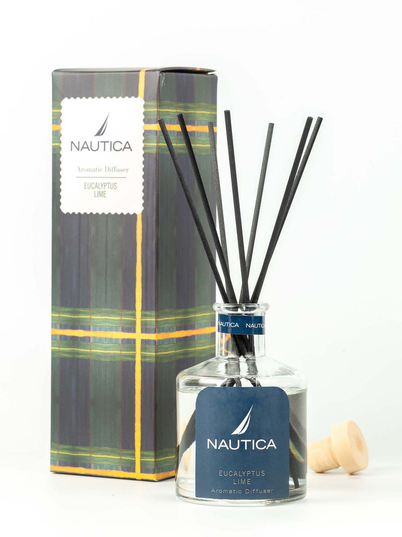 100% Natural Aroma Oil Diffuser Set With 7 Reeds <small> (eucalyptus lime-natural)</small>