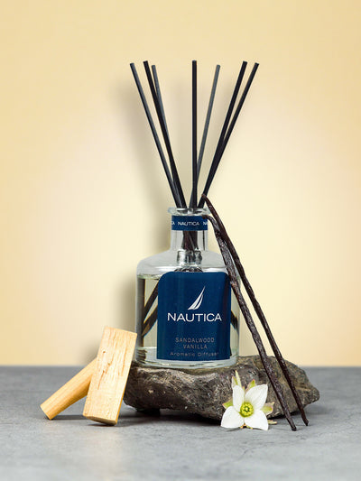 100% Natural Aroma Oil Diffuser Set With 7 Reeds <small> (sandalwood vanilla-natural)</small>