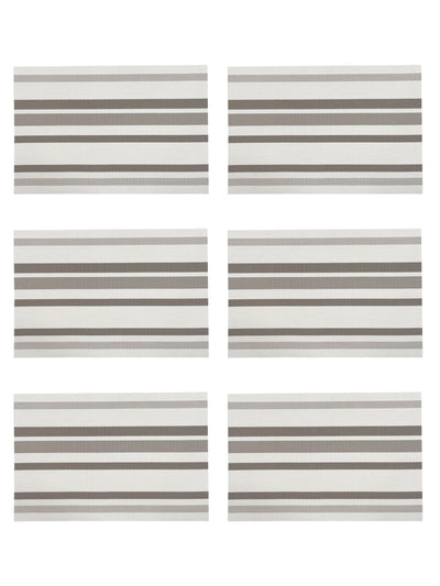 Premium Woven Pvc Placemat For Dining Table <small> (alpine-white/taupe)</small>