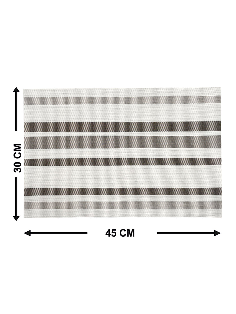 Premium Woven Pvc Placemat For Dining Table <small> (alpine-white/taupe)</small>