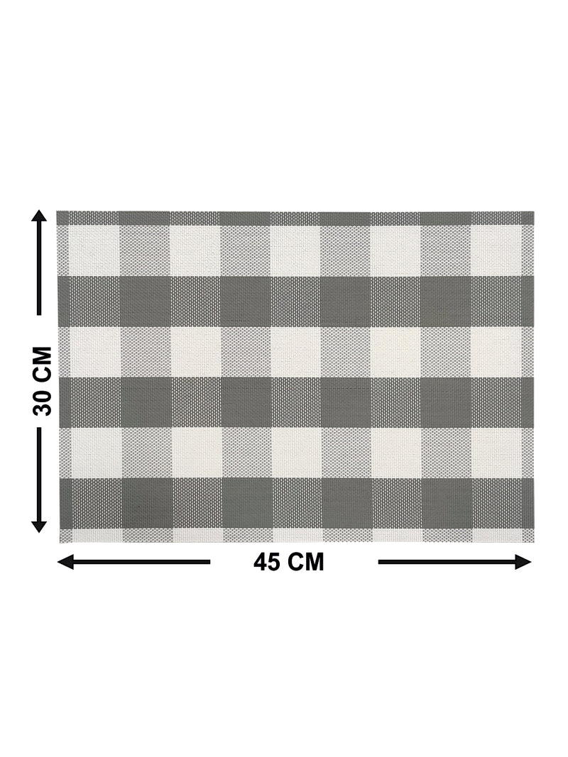Premium Woven Pvc Placemat For Dining Table <small> (alpine-white/grey)</small>