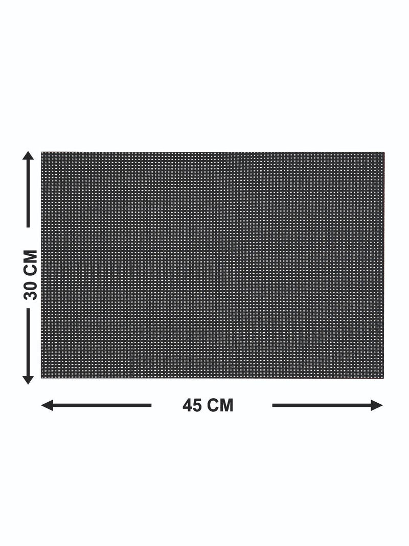 Premium Woven Pvc Placemat For Dining Table <small> (alpine-black)</small>