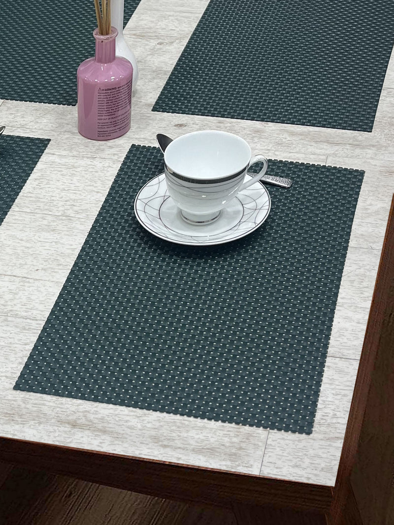 Luxury Woven Pvc Placemat For Dining Table <small> (bellevue-green)</small>