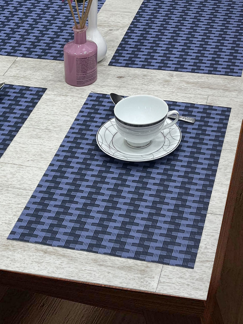 Premium Woven Pvc Placemat For Dining Table <small> (alpine-blue)</small>