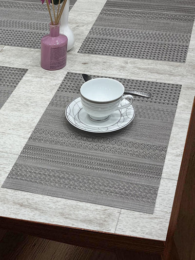 Premium Woven Pvc Placemat For Dining Table <small> (alpine-ivory)</small>
