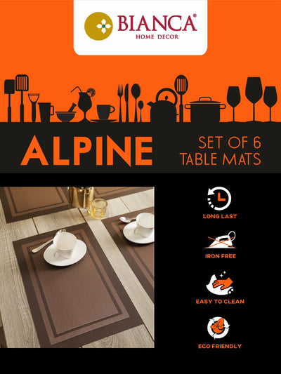 Premium Woven Pvc Placemat For Dining Table <small> (alpine-beige)</small>