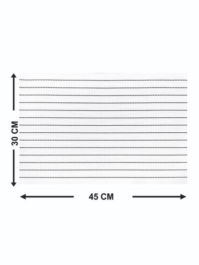 Premium Woven Pvc Placemat For Dining Table <small> (stripe-ivory)</small>