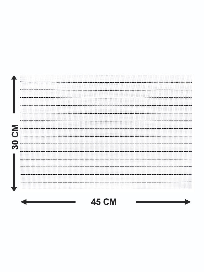Premium Woven Pvc Placemat For Dining Table <small> (stripe-ivory)</small>
