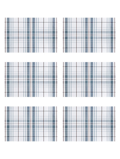 Premium Woven Pvc Placemat For Dining Table <small> (checks-grey/white)</small>