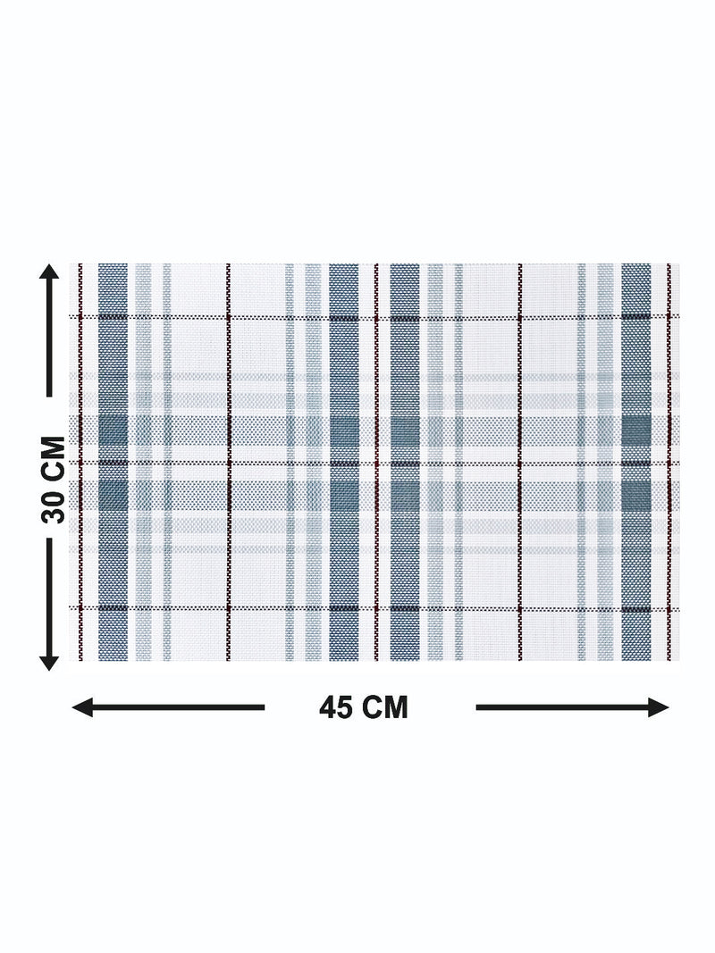 Premium Woven Pvc Placemat For Dining Table <small> (checks-grey/white)</small>