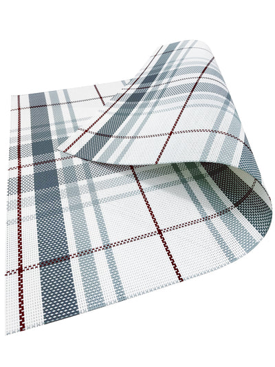 Premium Woven Pvc Placemat For Dining Table <small> (checks-grey/white)</small>