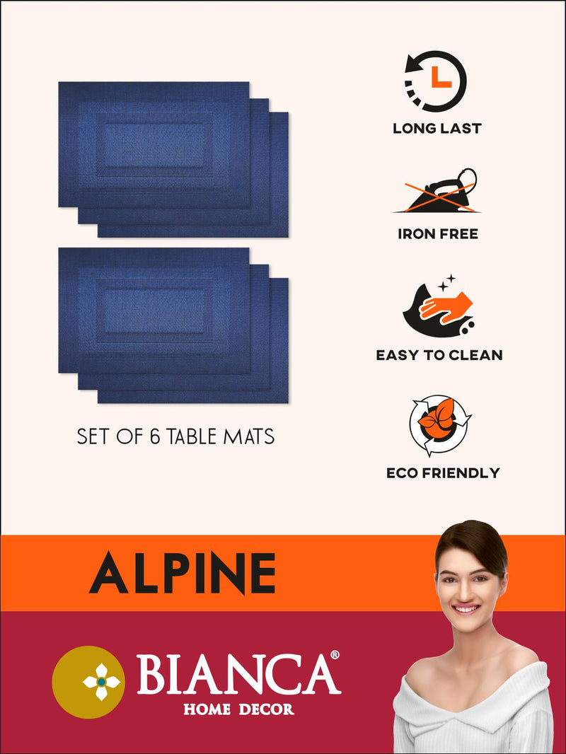 Premium Woven Pvc Placemat For Dining Table <small> (checks-grey/white)</small>