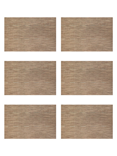 Premium Woven Pvc Placemat For Dining Table <small> (stripe-brown)</small>