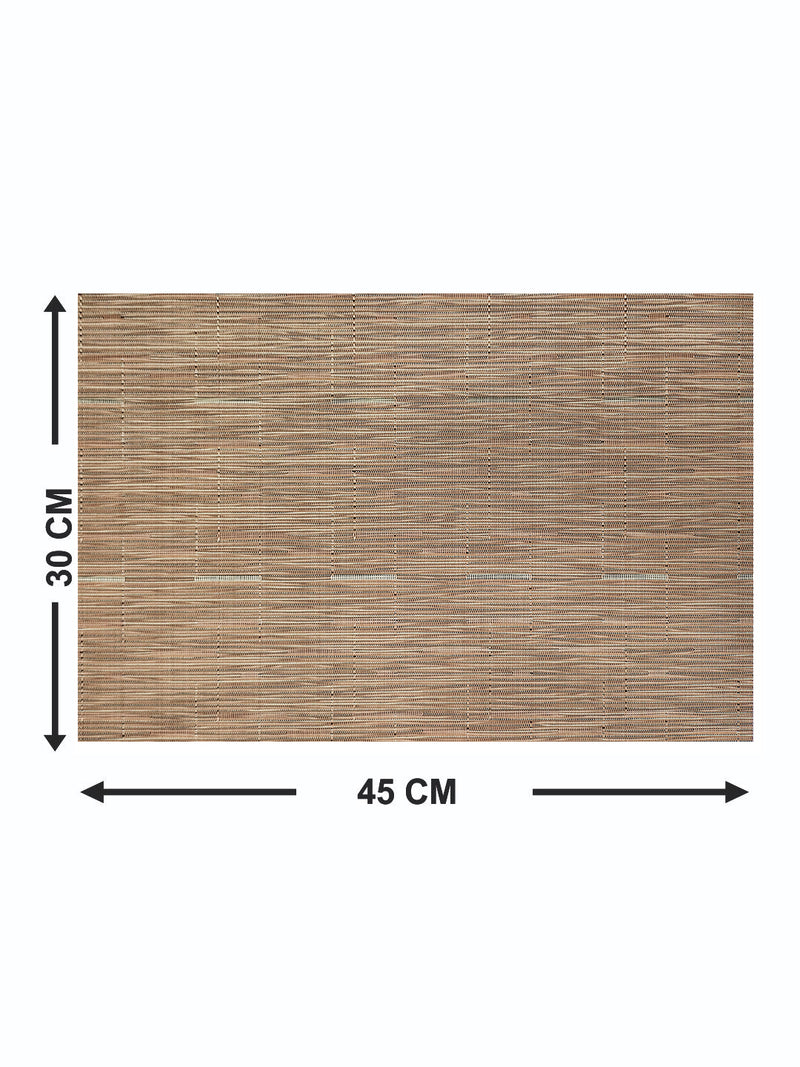 Premium Woven Pvc Placemat For Dining Table <small> (stripe-brown)</small>