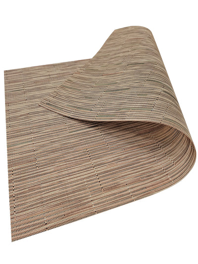 Premium Woven Pvc Placemat For Dining Table <small> (stripe-brown)</small>