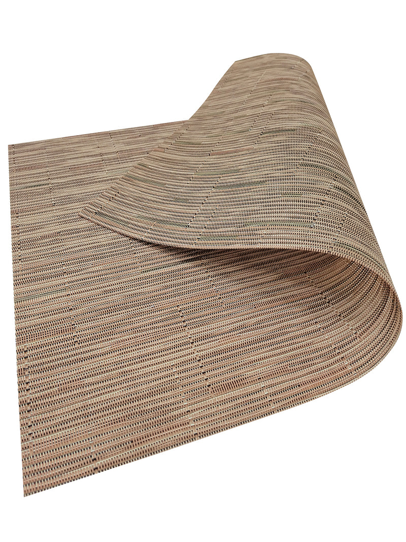 Premium Woven Pvc Placemat For Dining Table <small> (stripe-brown)</small>
