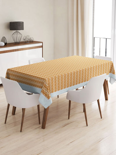 Vinyl Pvc Dining Table Cover Easy To Clean Table Cloth <small> (floral-lt.brown)</small>