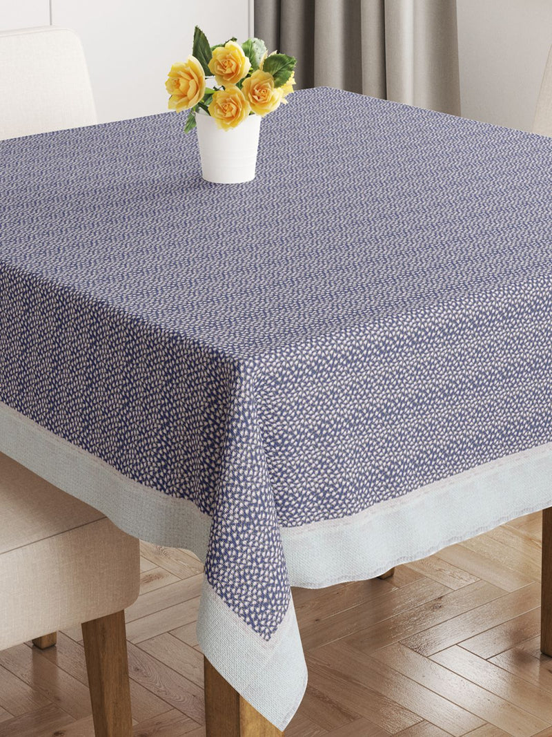 Vinyl Pvc Dining Table Cover Easy To Clean Table Cloth <small> (floral-blue)</small>