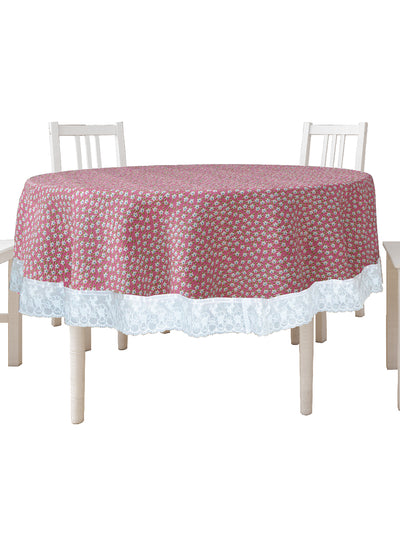 Vinyl Pvc Dining Table Cover Easy To Clean Table Cloth <small> (floral-pink)</small>