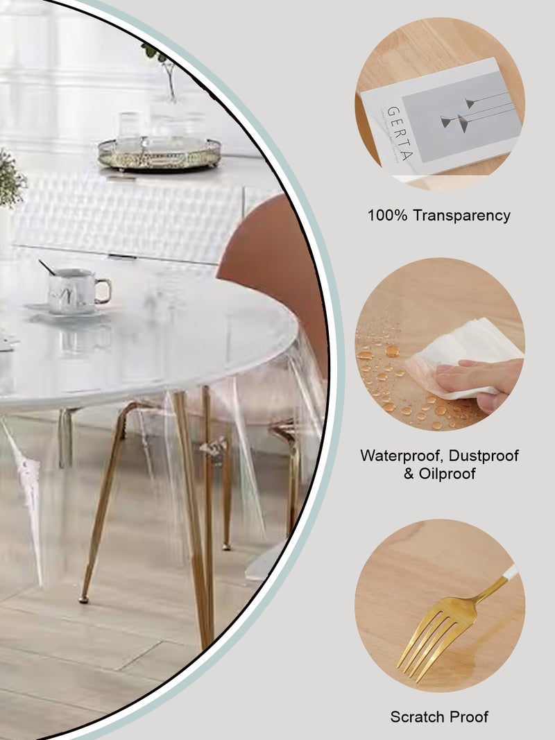 Vinyl Pvc Dining Table Cover Easy To Clean Table Cloth <small> (without border-transparent)</small>