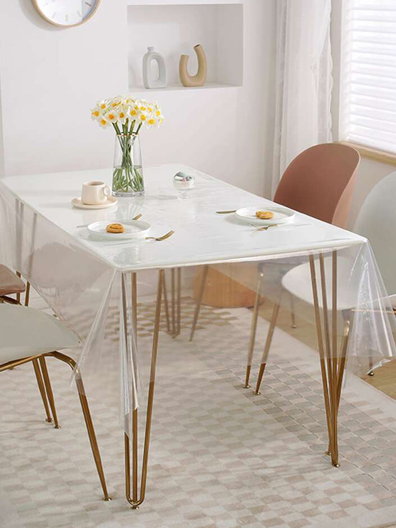 Vinyl Pvc Dining Table Cover Easy To Clean Table Cloth <small> (without border-transparent)</small>