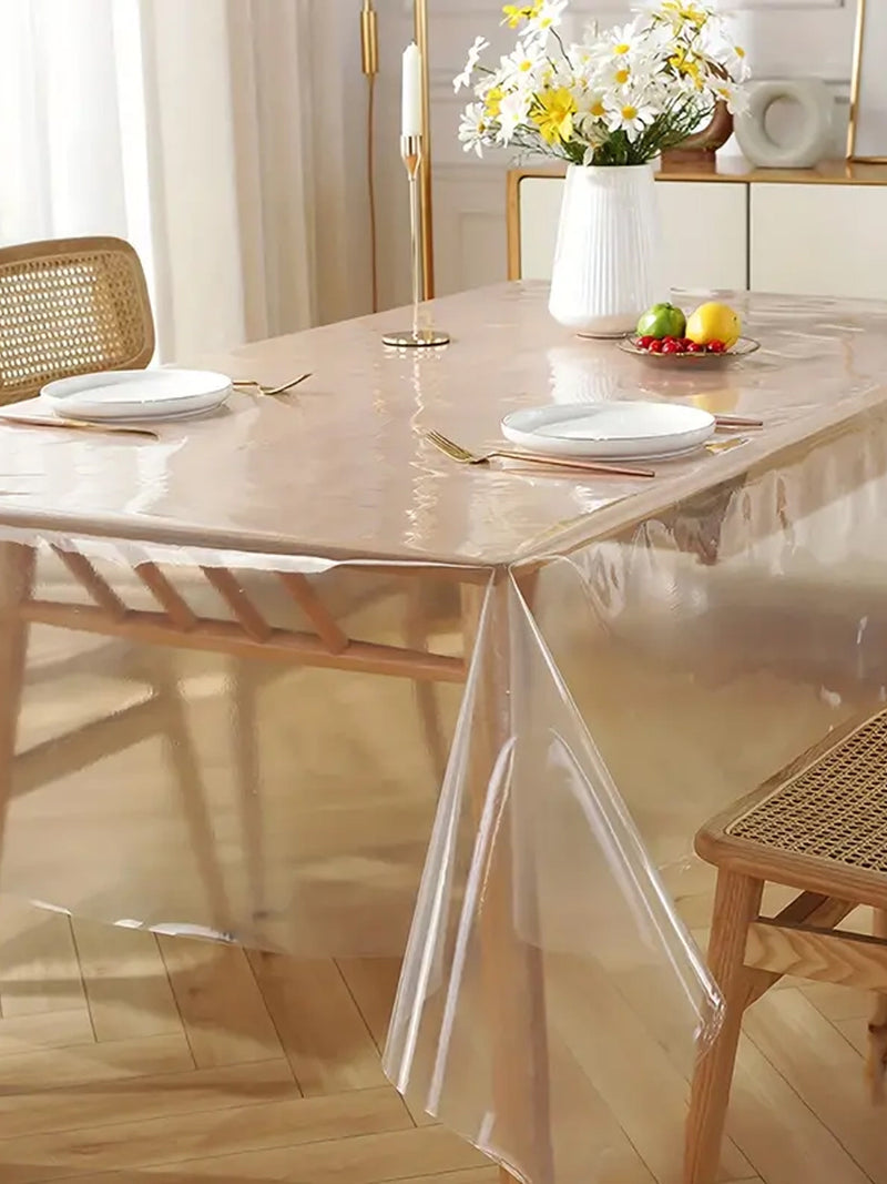 Vinyl Pvc Dining Table Cover Easy To Clean Table Cloth <small> (without border-transparent)</small>