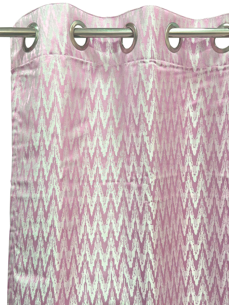 Jacquard Blackout Eyelet Curtain <small> (ornamental-pink)</small>