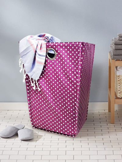 Waterproof Folding Laundry Basket <small> (geomatric-purple)</small>