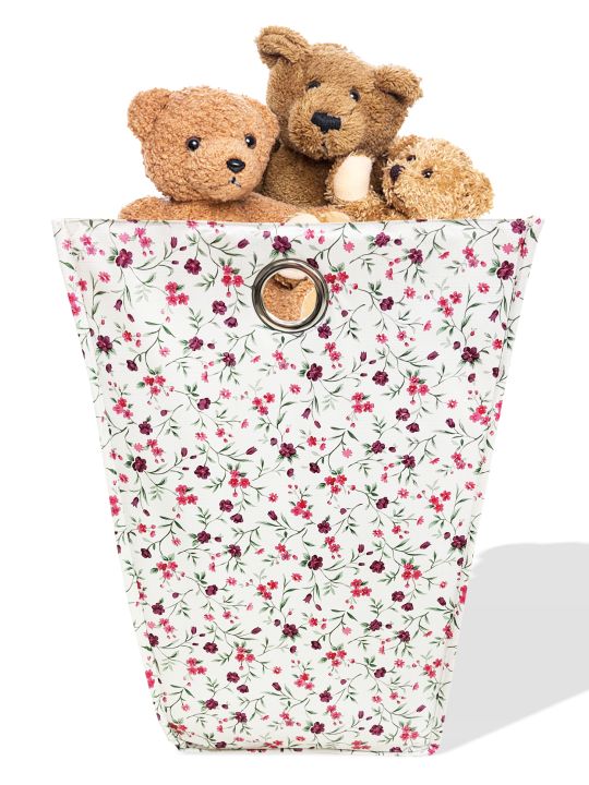 Waterproof Folding Laundry Basket <small> (floral-white/pink)</small>