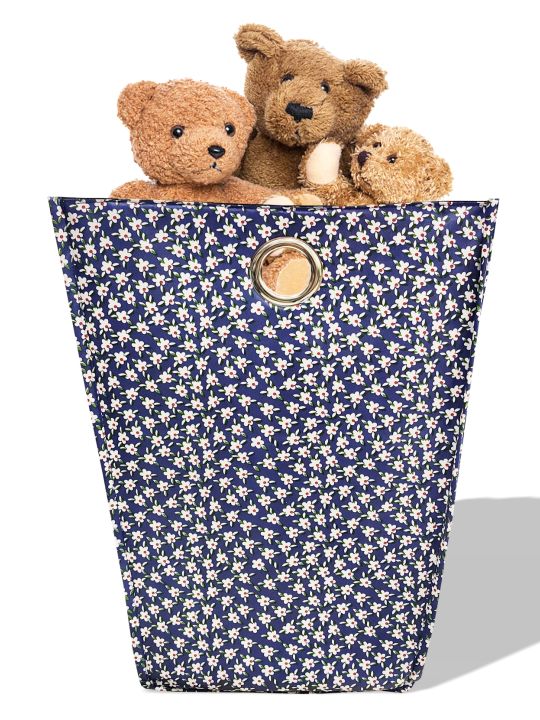 Waterproof Folding Laundry Basket <small> (floral-blue)</small>
