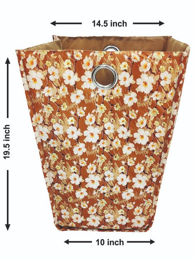 Waterproof Folding Laundry Basket <small> (floral-lt.brown)</small>