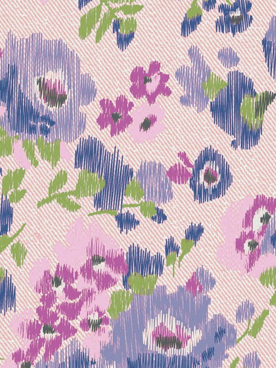 100% Pure Cotton Double Bedsheet With 2 Pillow Covers <small> (floral-purple)</small>