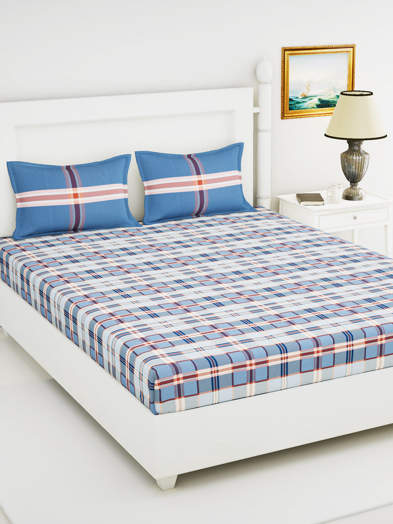 226_Newyork Soft 100% Natural Cotton King Size Double Bedsheet With 2 Pillow Covers_BED2724A_1