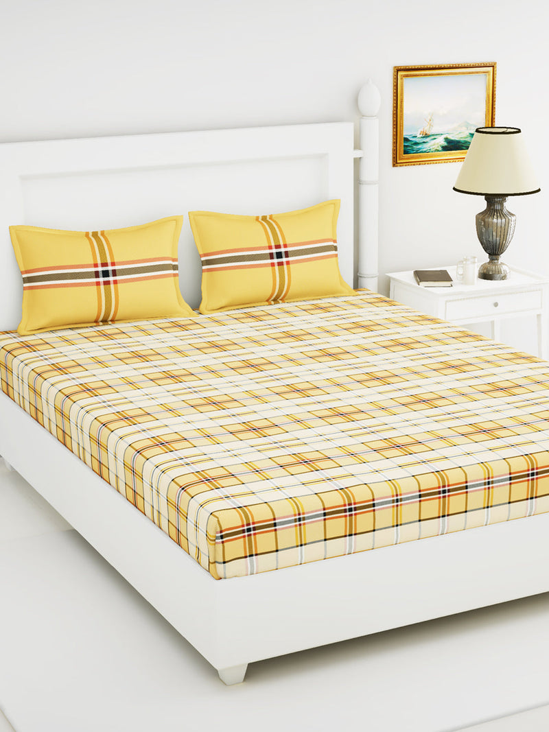 226_Newyork Soft 100% Natural Cotton King Size Double Bedsheet With 2 Pillow Covers_BED2725A_1
