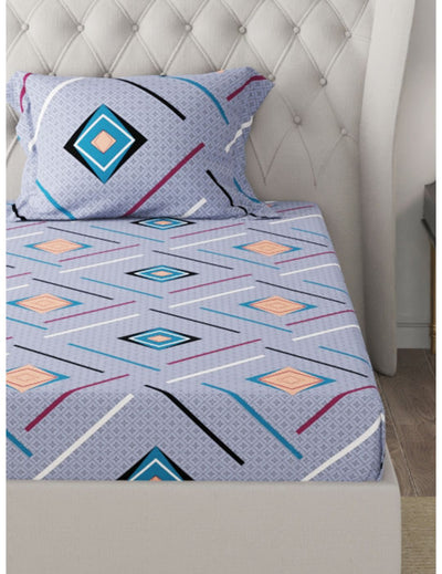 Extra Smooth Micro Single Bedsheet With 1 Pillow Cover <small> (abstract-sky blue)</small>