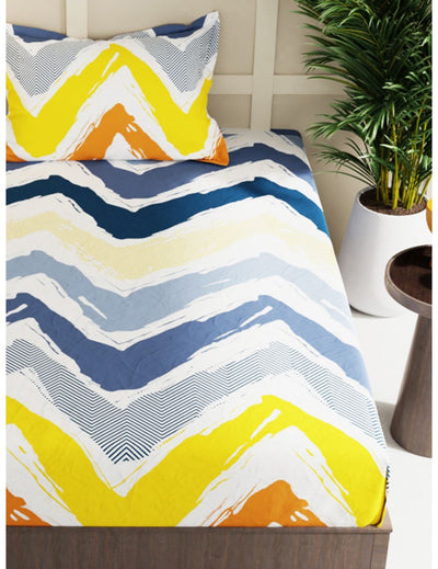 Extra Smooth Micro Single Bedsheet With 1 Pillow Cover <small> (stripe-multi)</small>