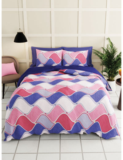 Extra Smooth Micro Single Bedsheet With 1 Pillow Cover <small> (abstract-blue/multi)</small>