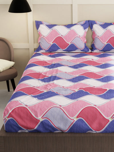 Extra Smooth Micro Double Bedsheet With 2 Pillow Covers <small> (abstract-blue/multi)</small>