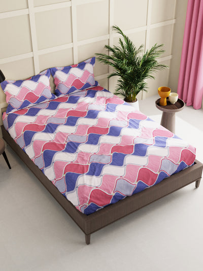 Extra Smooth Micro Double Bedsheet With 2 Pillow Covers <small> (abstract-blue/multi)</small>