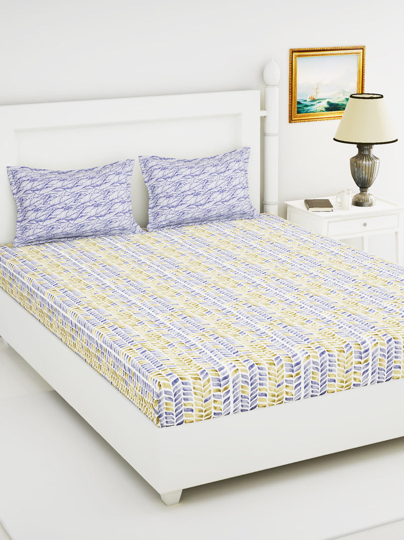 226_Newyork Soft 100% Natural Cotton King Size Double Bedsheet With 2 Pillow Covers_BED3121_1